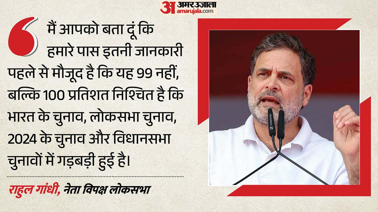 Rahul Gandhi Claims 100% Certainty of Election Irregularities, Questions Election Commission