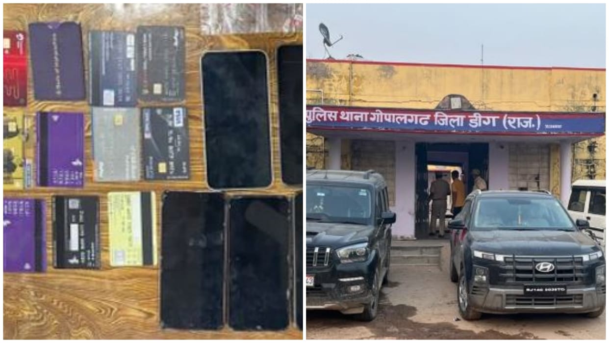 Deeg: Cyber Fraud Network Busted, 11 Arrested; 17 Mobiles, 12 Fake SIMs and 3 Vehicles Seized