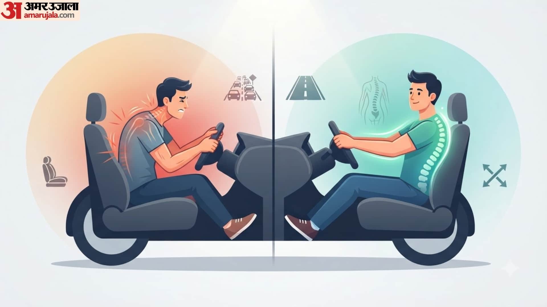 tips for take care of spine for drivers in hindi how to sit while driving to avoid back pain