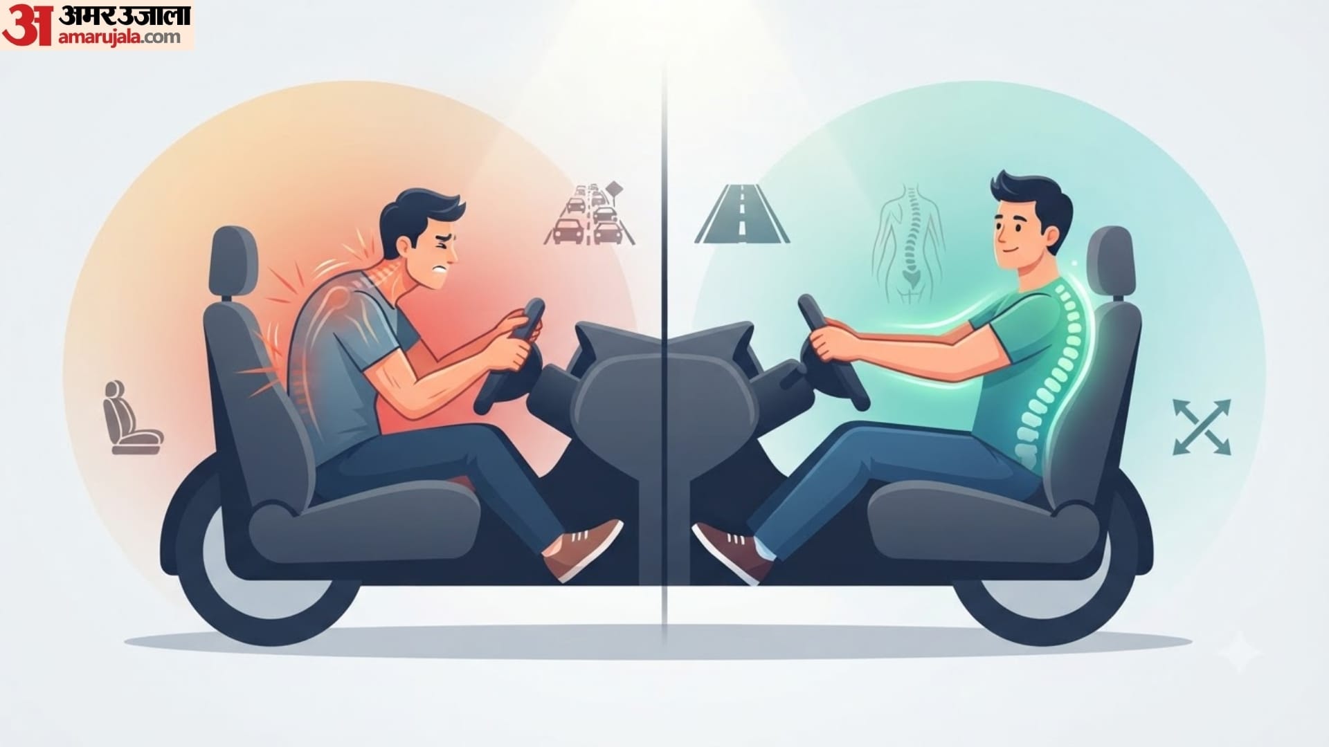 tips for take care of spine for drivers in hindi how to sit while driving to avoid back pain