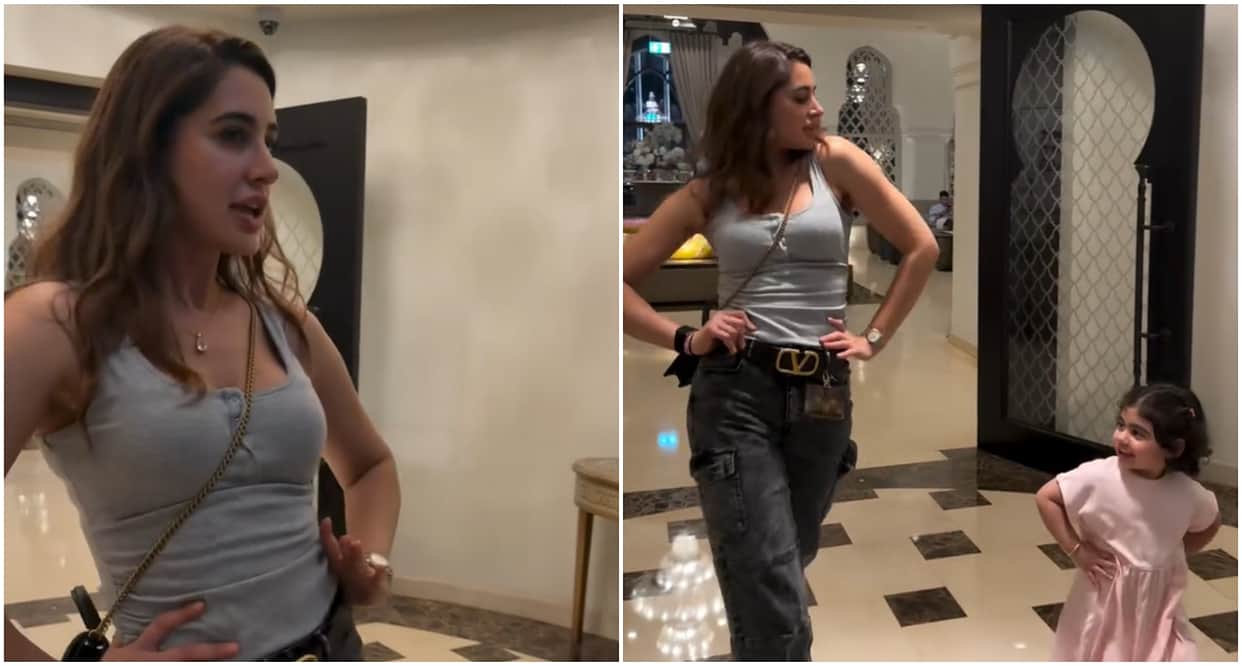 Nargis Fakhri teach child girl how to walk like pretty girl video goes viral