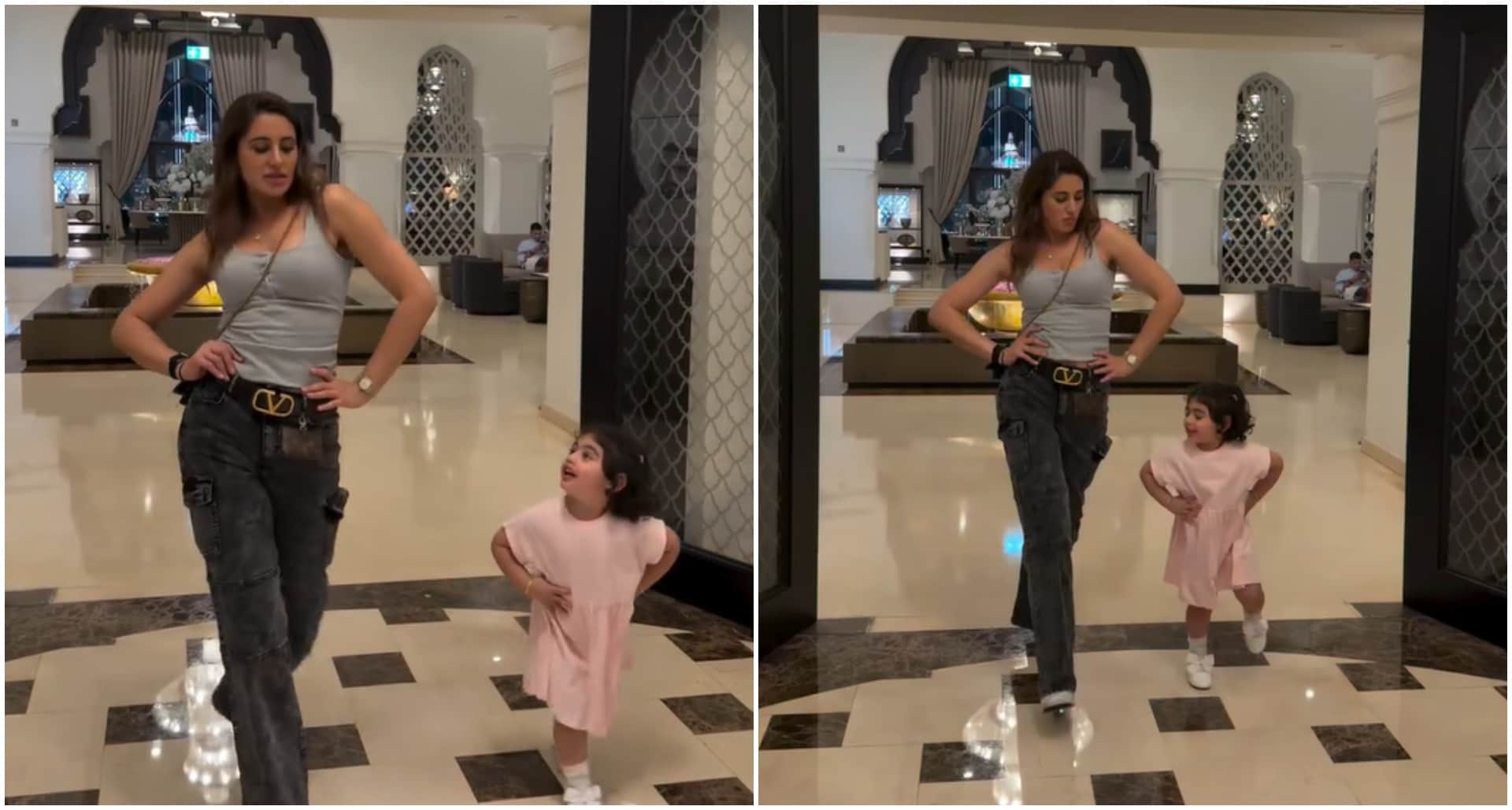 Nargis Fakhri teach child girl how to walk like pretty girl video goes viral