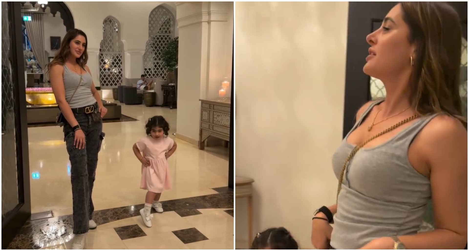 Nargis Fakhri teach child girl how to walk like pretty girl video goes viral