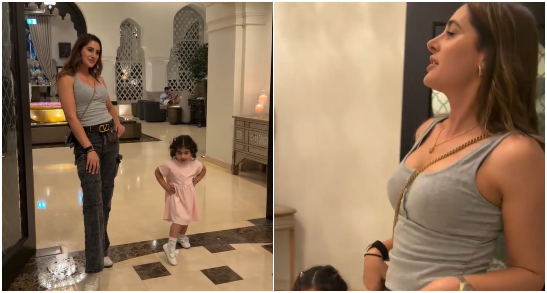 Nargis Fakhri teach child girl how to walk like pretty girl video goes viral