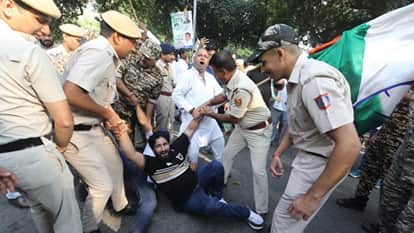 Youth Congress protests demanding resignation of CEC Gyanesh Kumar in delhi