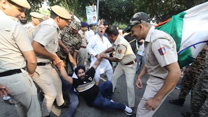 Youth Congress protests demanding resignation of CEC Gyanesh Kumar in delhi