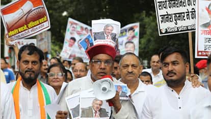 Youth Congress protests demanding resignation of CEC Gyanesh Kumar in delhi