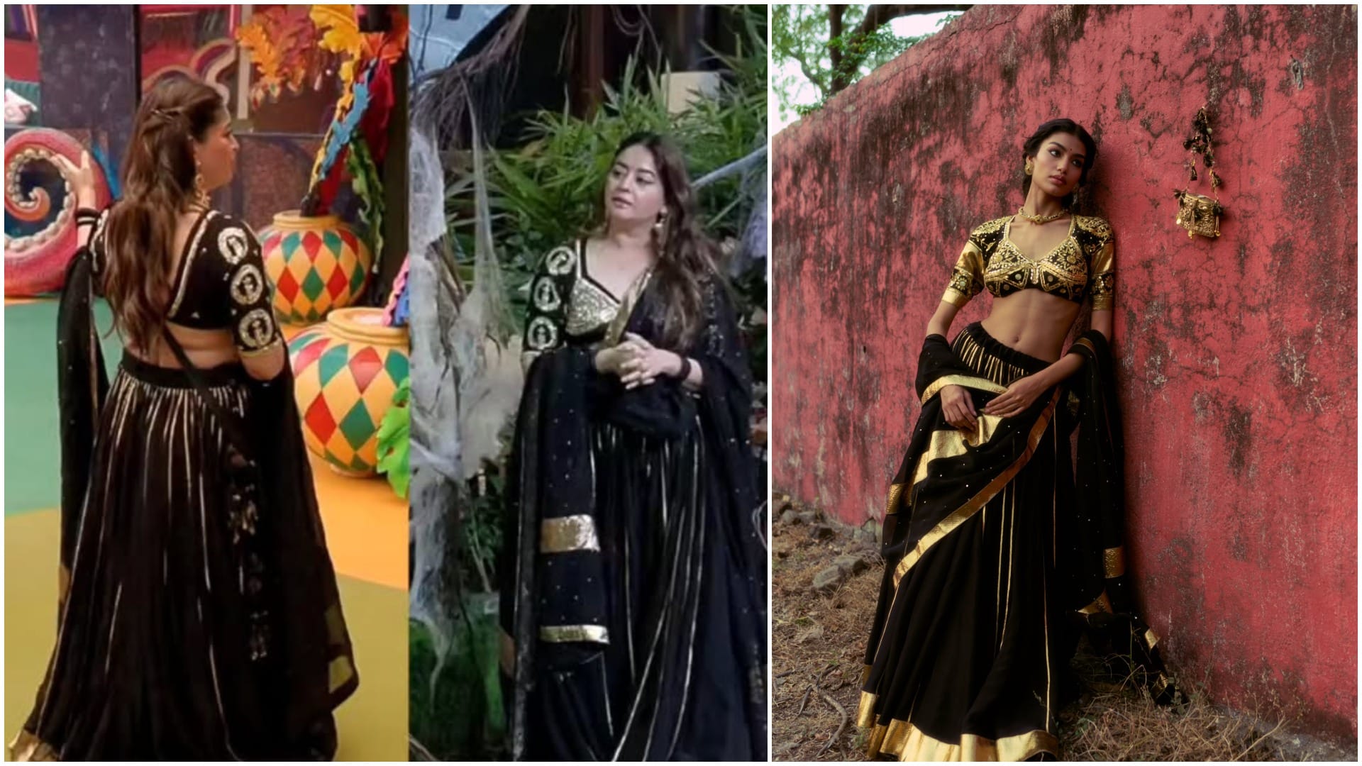 Bigg Boss Weekend Ka Vaar Mahi Vij’s Black Lehenga Look: Check Price of Her Outfit and Heart Shaped Earrings