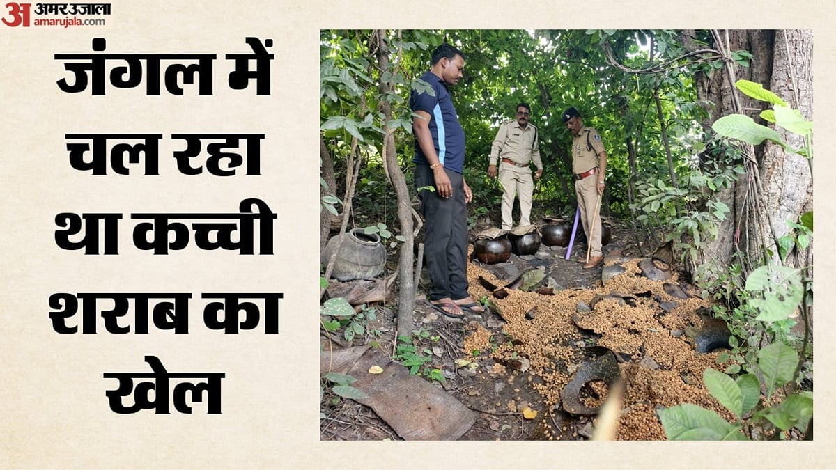 बैतूल में चल रहा था कच्ची शराब का खेल: 50 मटके और 10 बर्तनों में मिली हजारों लीटर लहान, भट्टियां ध्वस्त
