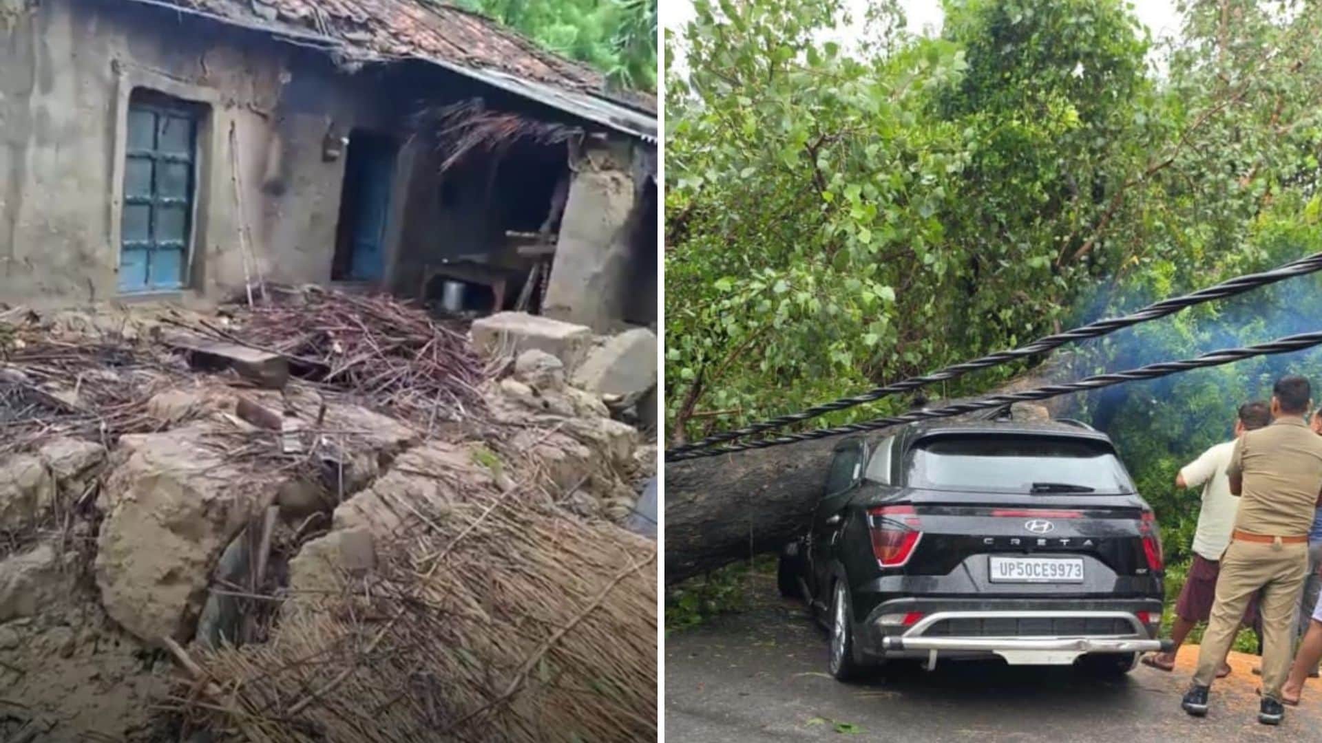 Cyclonic storm Arnab wreaks havoc Trees toppled poles fell Azamgarh Municipal Council office also inundated