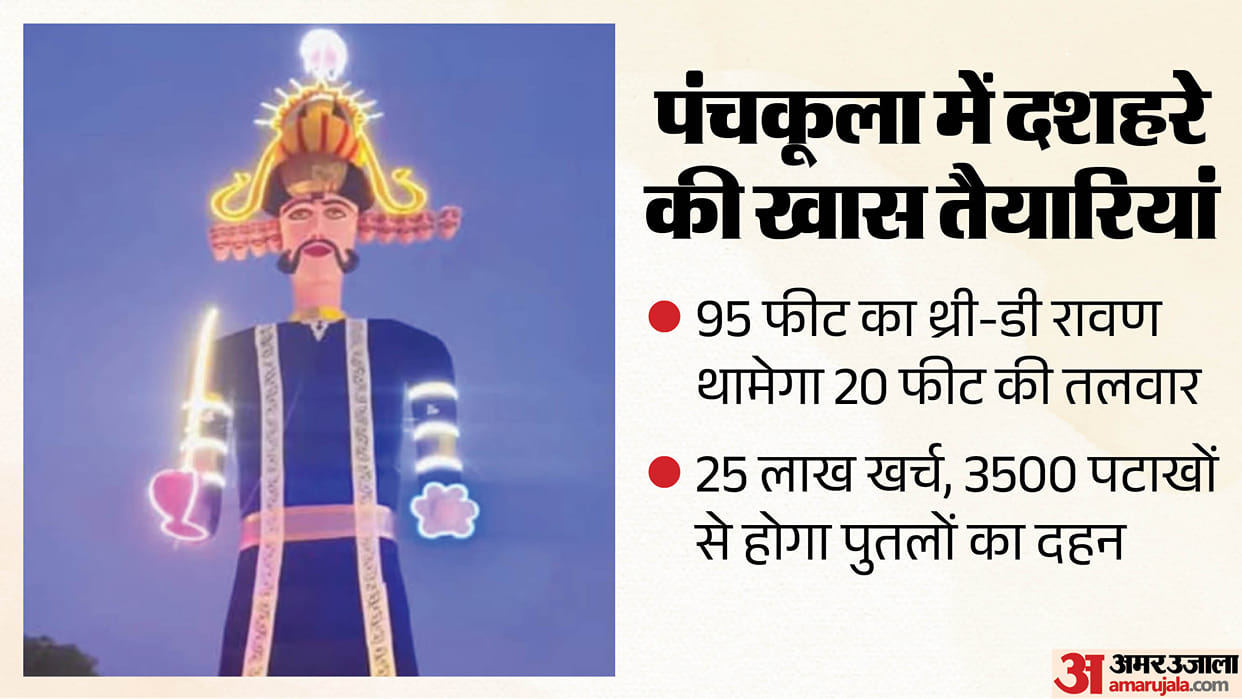 95 foot 3D Ravana being built in Panchkula All ten heads will be seen rotating