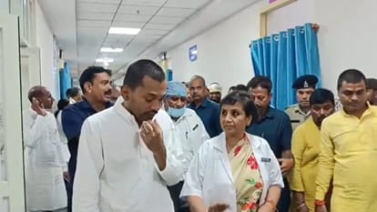 प्रभावती अस्पताल का औचक निरीक्षण करने पहुंचे स्वास्थ्य मंत्री निशांत कुमार