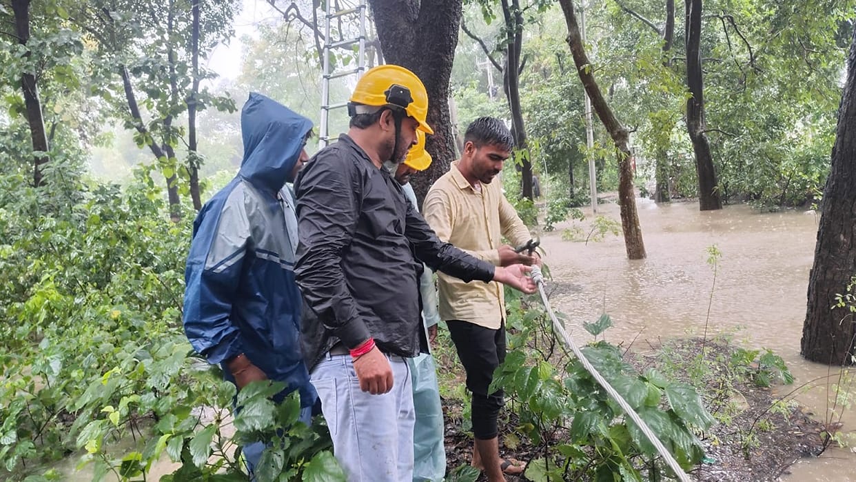 Power system crippled by heavy rain water enters four substations in Bareilly