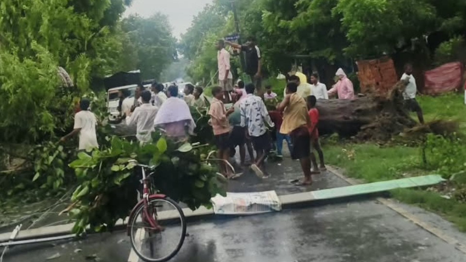 Cyclonic storm Arnab wreaks havoc Trees toppled poles fell Azamgarh Municipal Council office also inundated