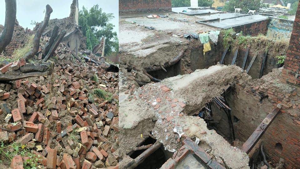 Rain in UP houses collapsed and power outage in etah