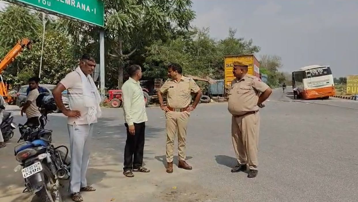 Delhi Jaipur Highway Accident Uncle and Niece on Bike Killed Woman Critical
