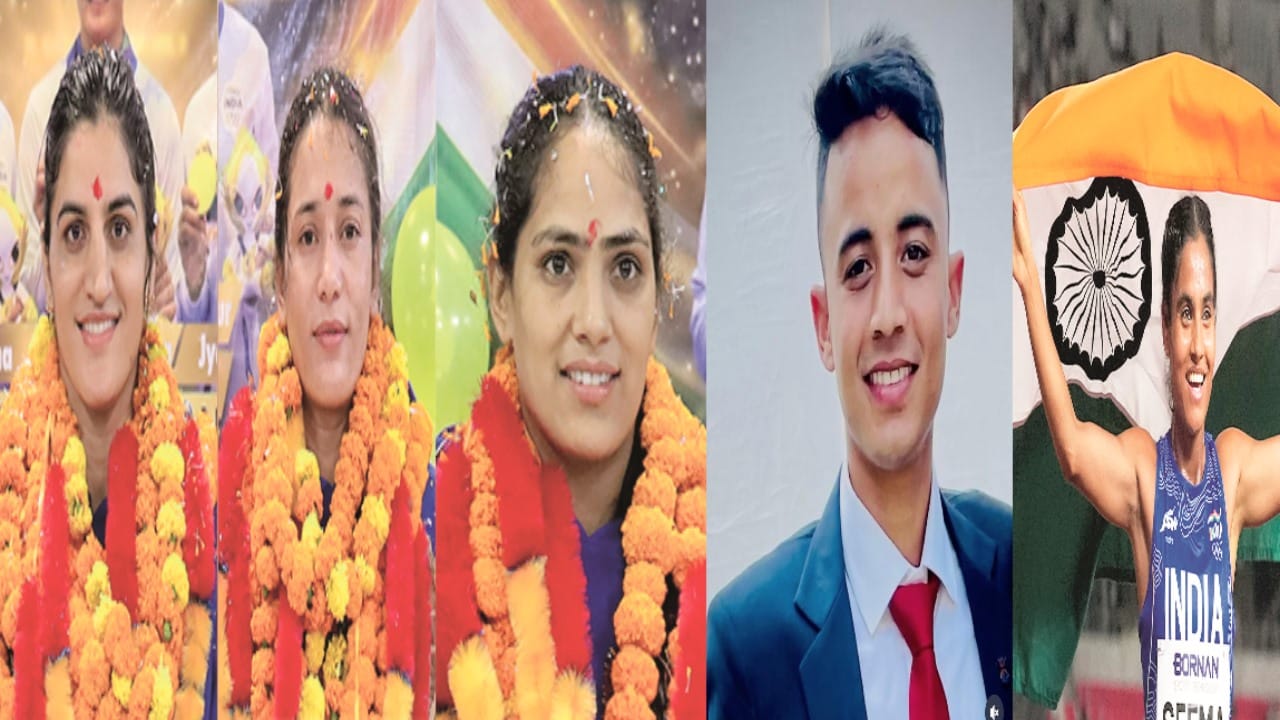 एशियन गेम्स में हिमाचल के पदक विजेता खिलाड़ी।
