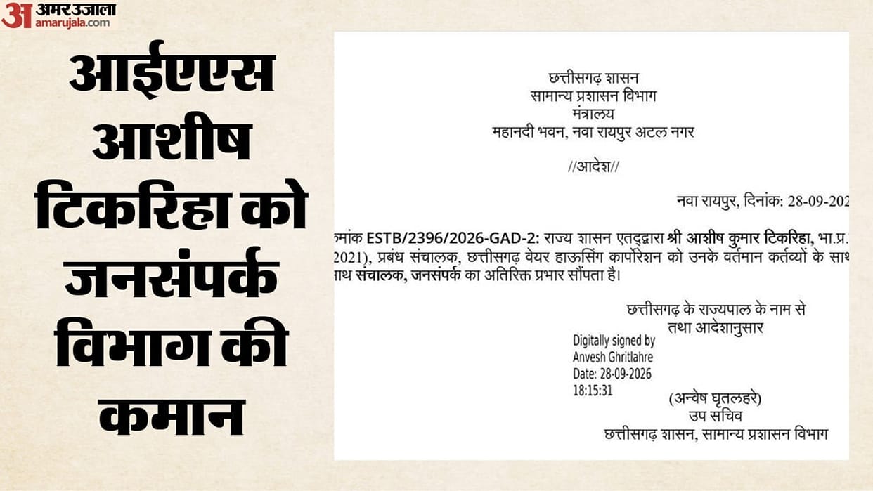 ashish kumar tikariha public relations director additional charge chhattisgarh