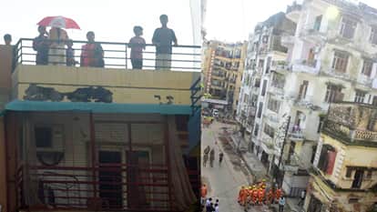 UP People apartment pillar cracked prop up NDRF evacuated families.