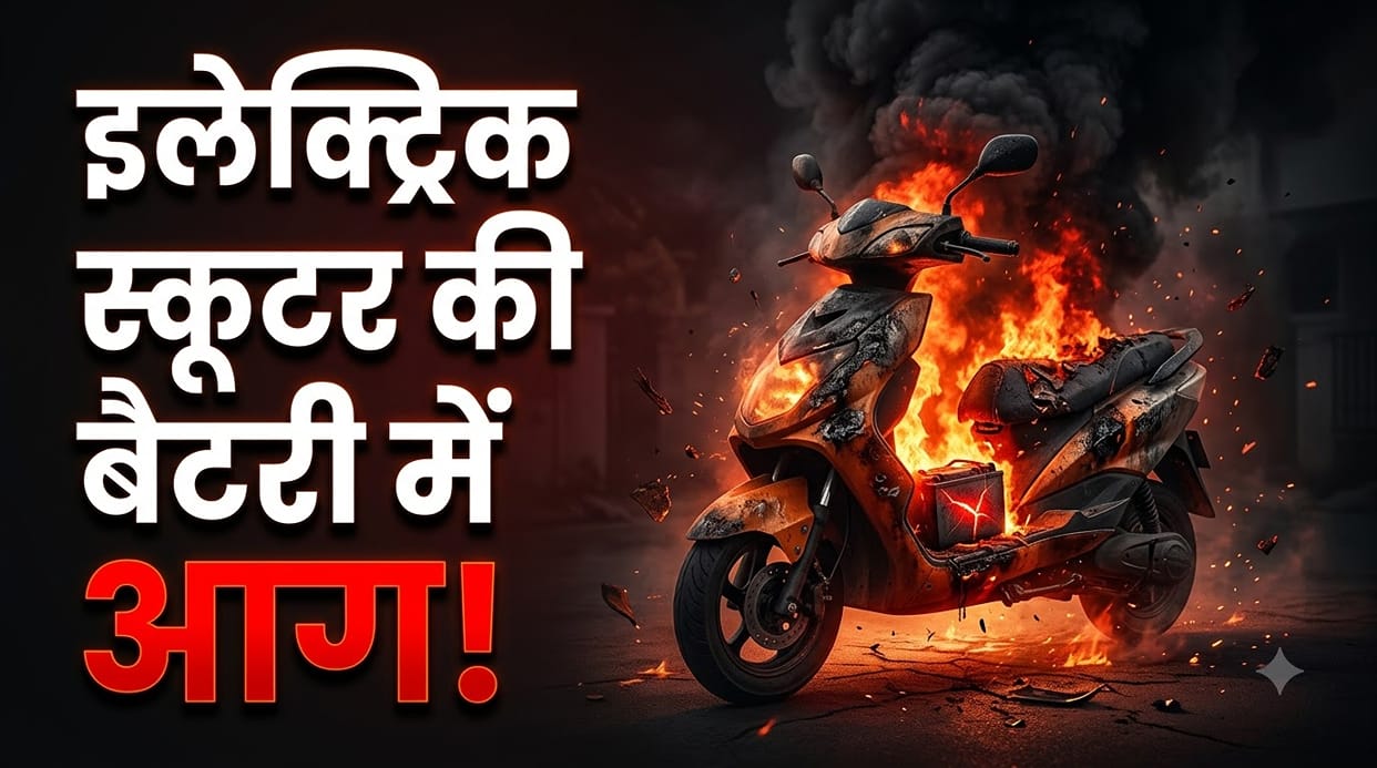 Electric Scooter Battery Explodes While Charging in Telangana; Vehicle Destroyed in Fire