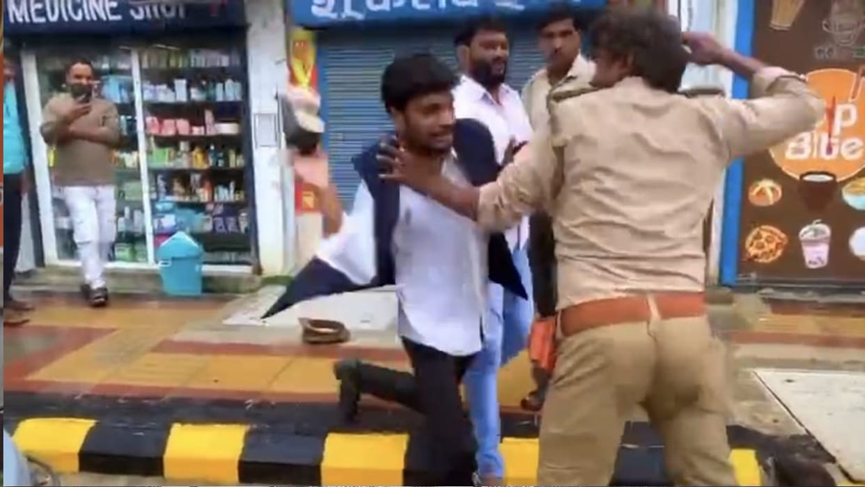 Video of a young man in a sub-inspector's uniform being beaten turns out to be fake.