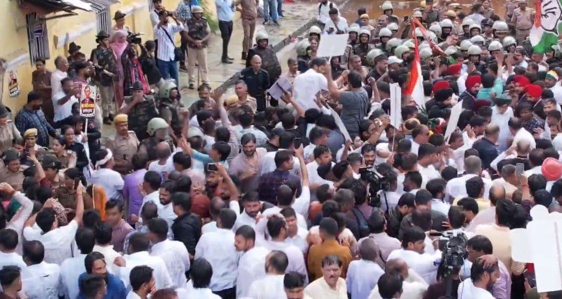 Rajasthan Congress Protest: Leaders Detained After Clash With Police in Jaipur