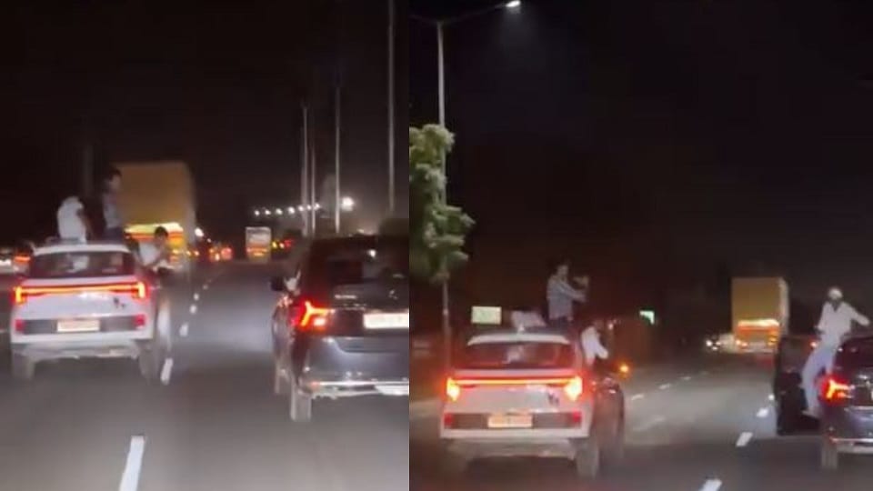 Reel filmed while sitting on car roof on highway video goes viral
