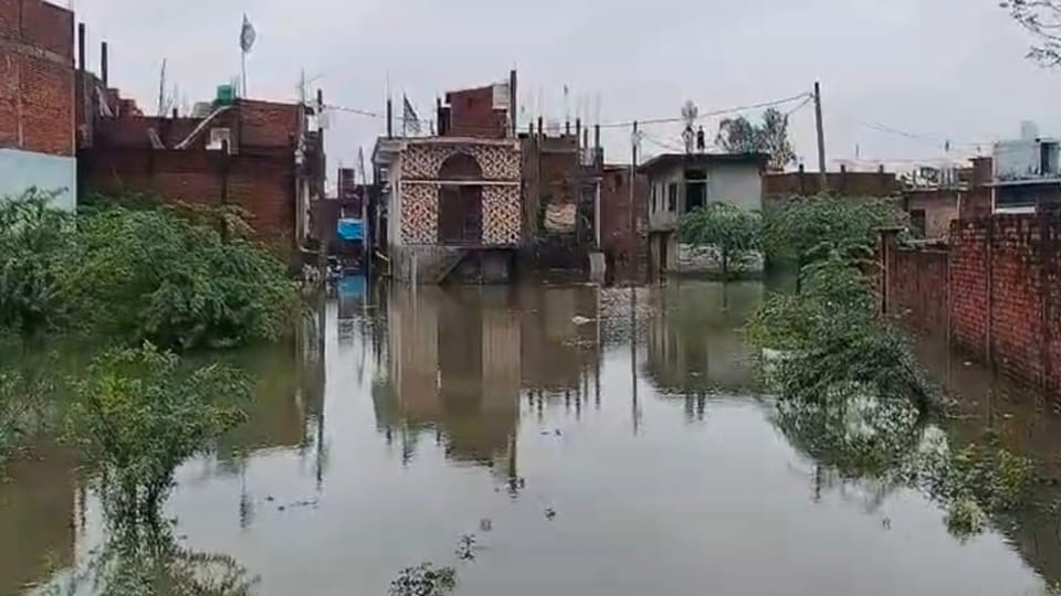 117 mud houses collapsed, middle-aged man died, 15 cattle perished across district due to three days of rain