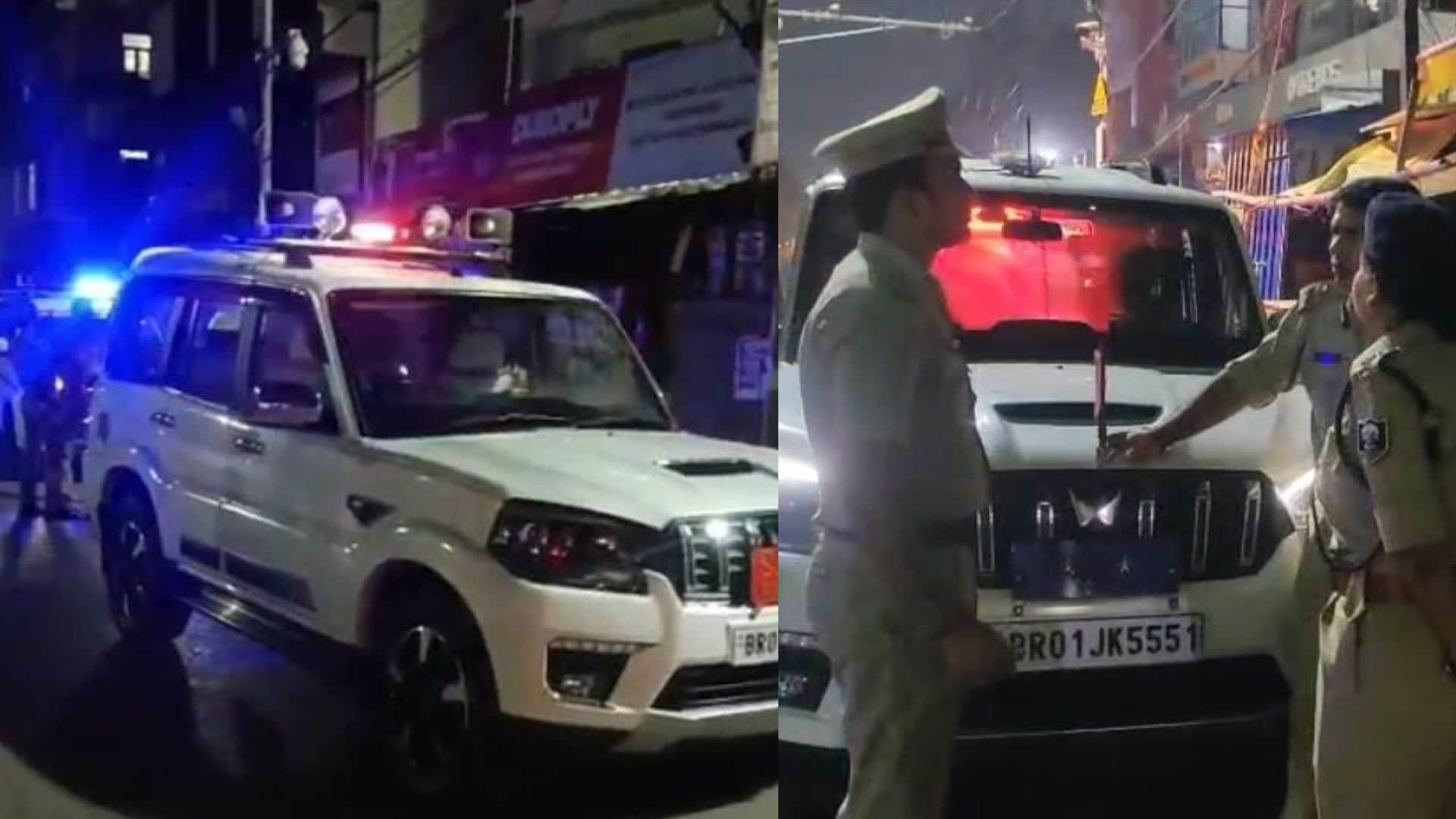 पुलिस के आला अधिकारियों ने देर रात शहर का भ्रमण किया