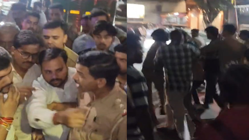 Activists from a Hindu organization create a ruckus over alleged discovery of banned meat
