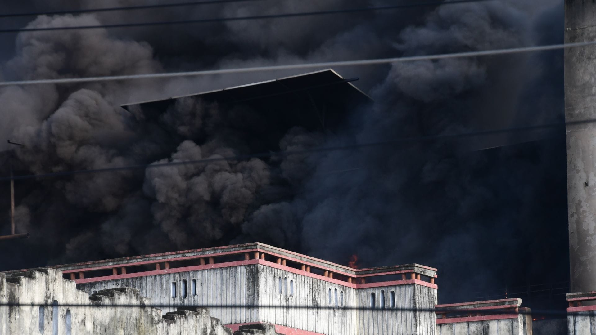 Varanasi fire news update Panic in hospital following massive fire at fan factory warehouse