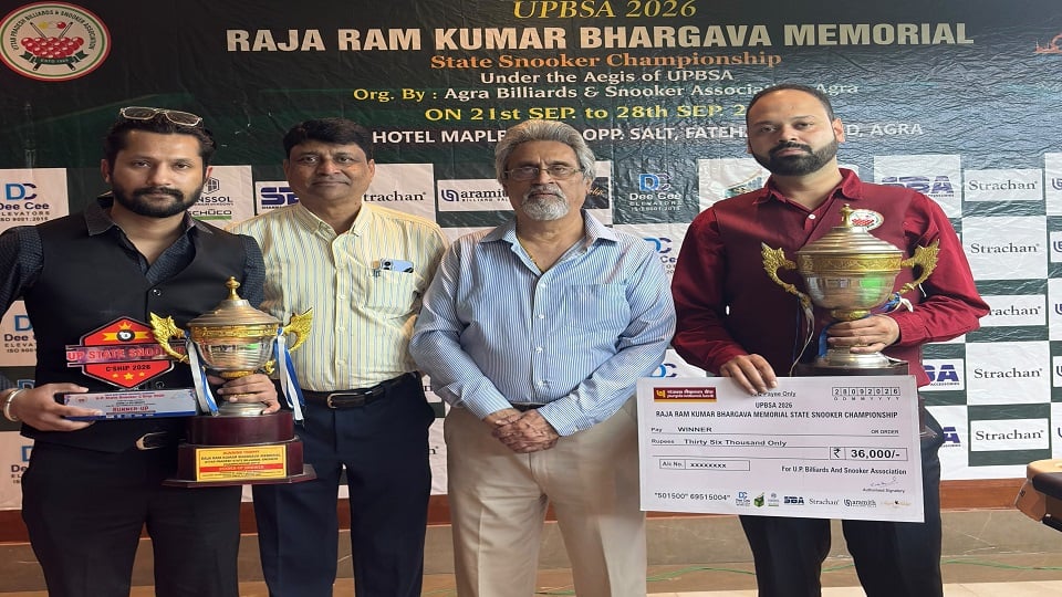 agra resident Paras Gupta wins UP State Snooker Championship