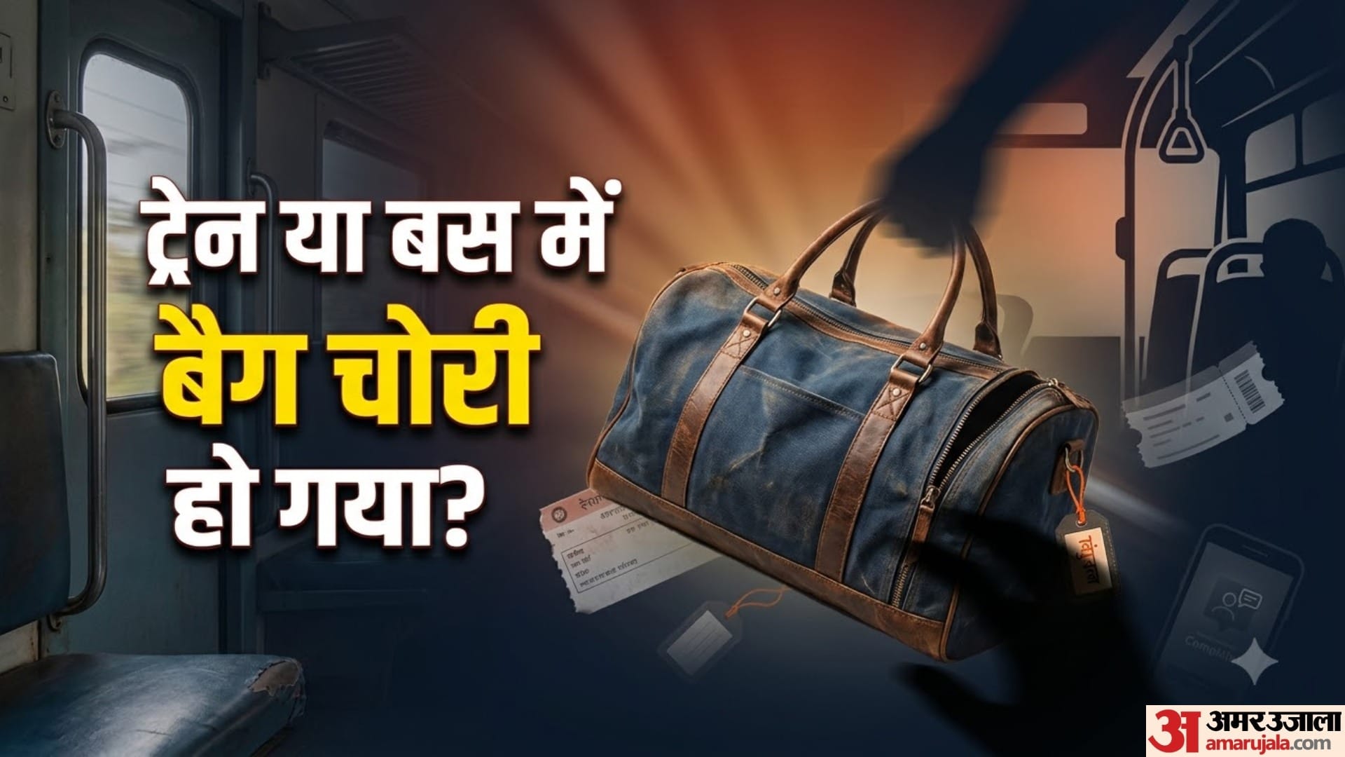 ट्रेन या बस में बैग चोरी हो गया?