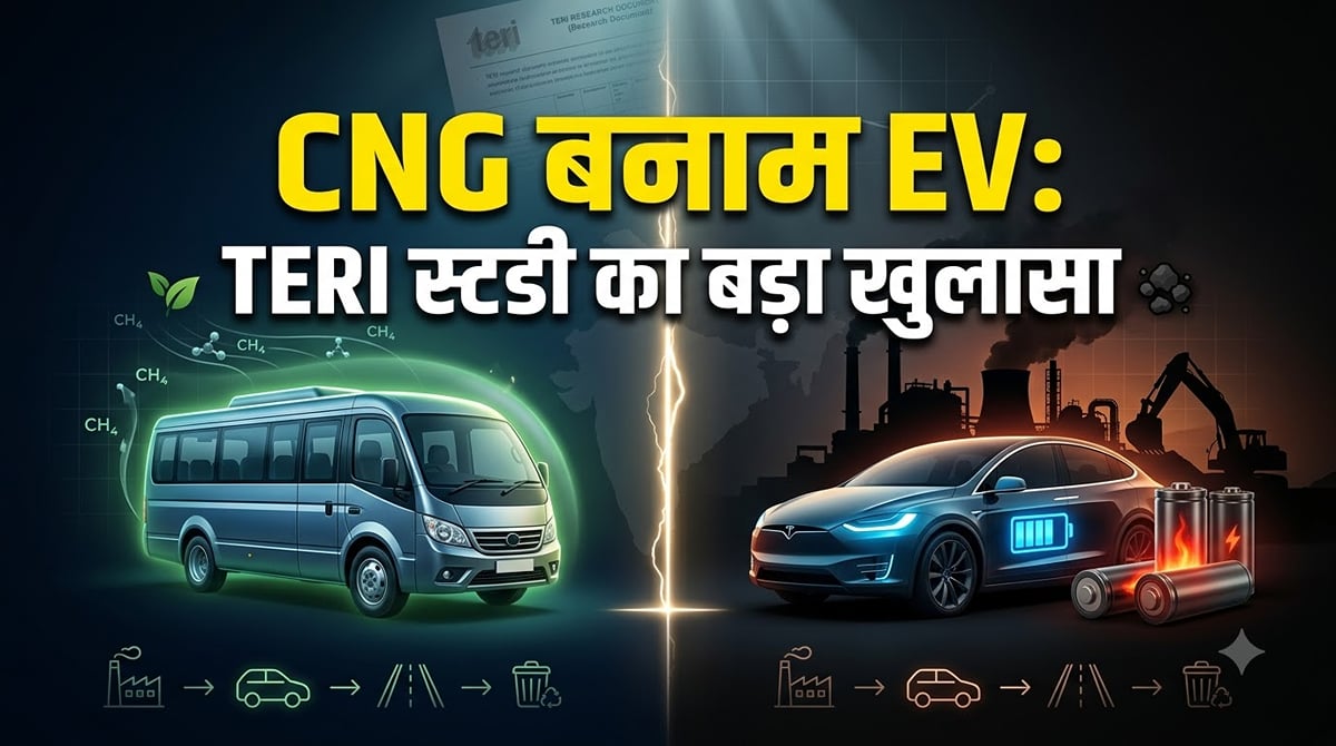 TERI के नए अध्ययन में सीएनजी और ईवी को लेकर क्या बड़ा खुलासा हुआ है? भारतीय वाहनों के लिए किसे माना गया बेहतर?