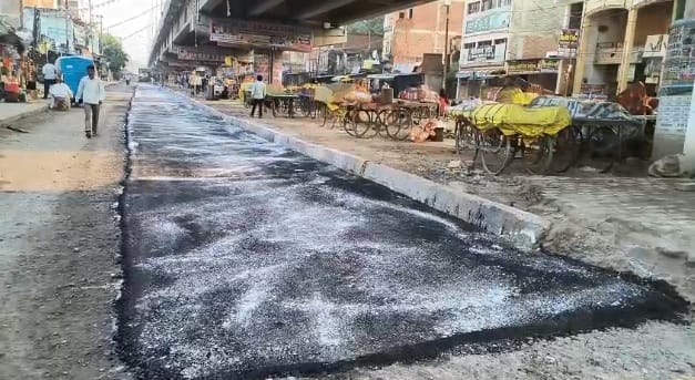 Kanpur Road damaged by overloading and rain NHAI initiates service road construction relief to commuters