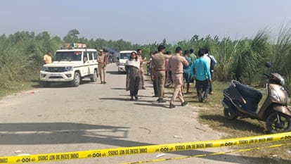road near the bridge has collapsed into the Ramganga River in Bareilly