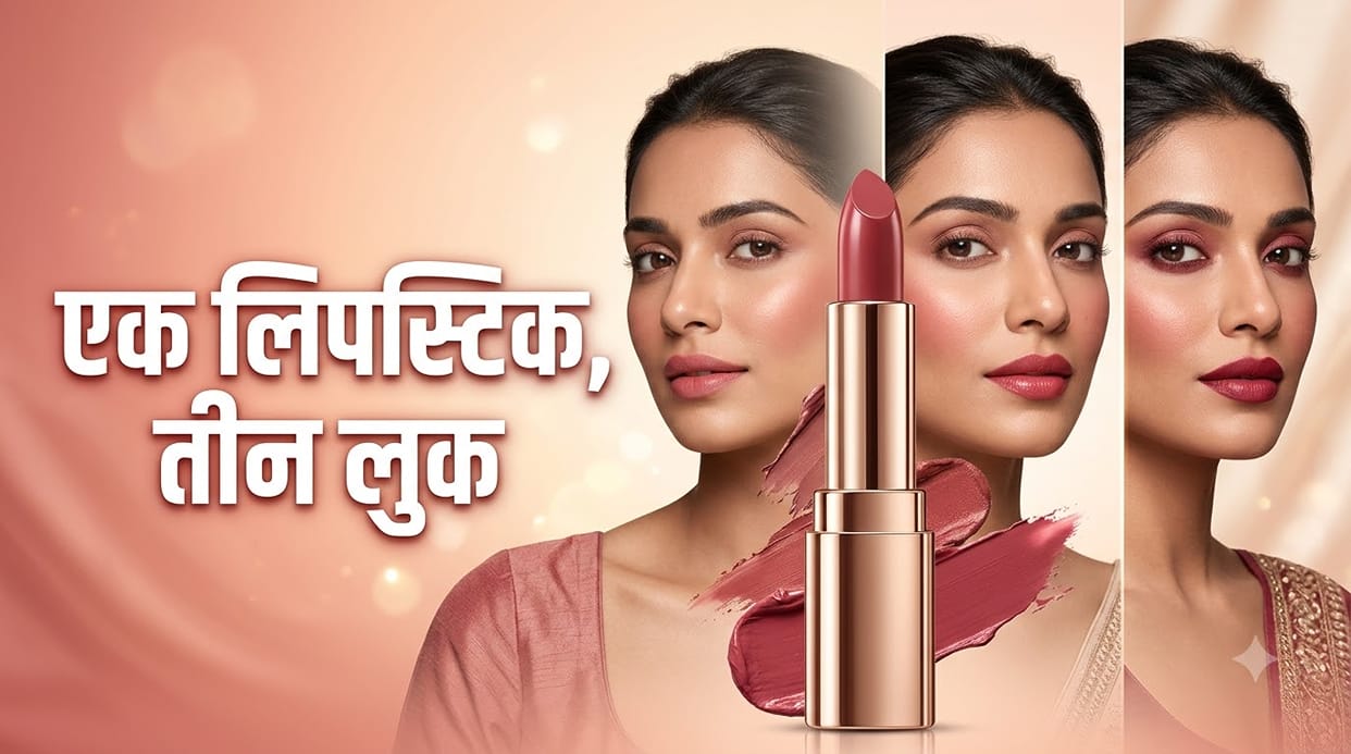 How to Create 3 Different Festive Looks Using Just One Lipstick Makeup Hacks