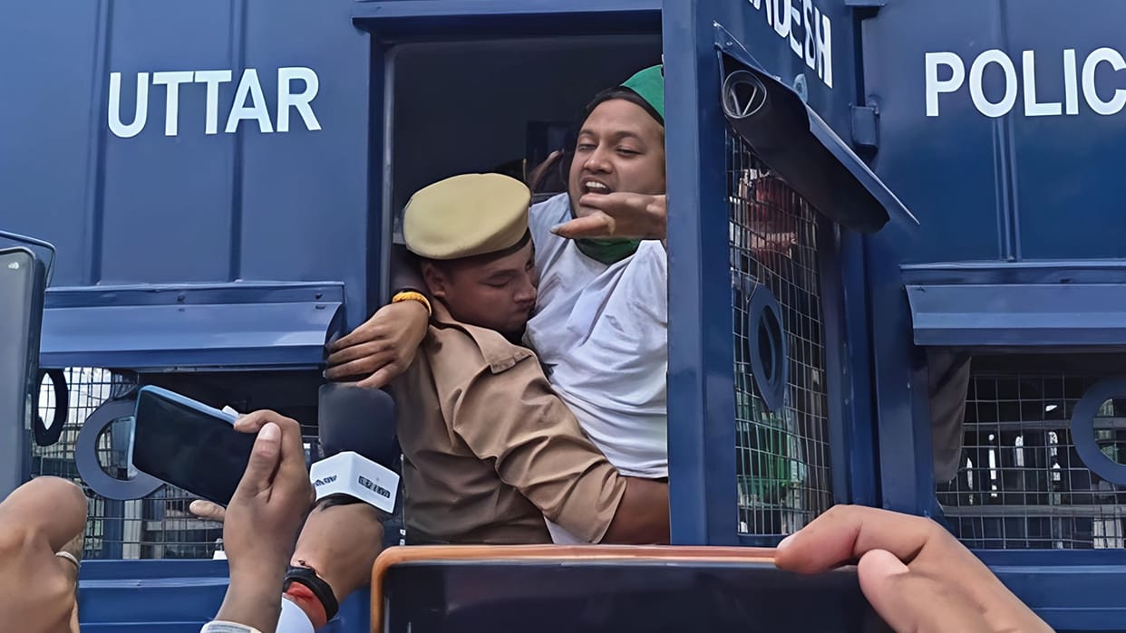 Uproar farmer leaders Petrol poured self police snatched lighter 14 people released after questioning