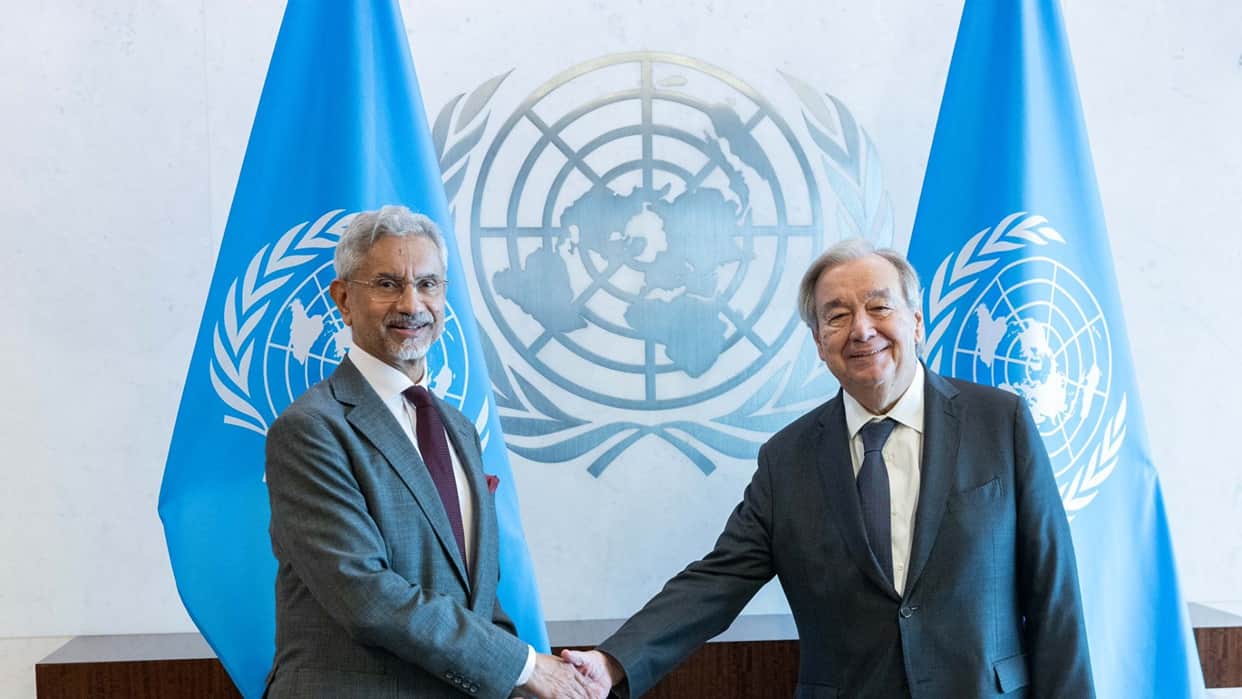 UN: External Affairs Minister Jaishankar met Guterres; deliberated on several issues, including the West Asia