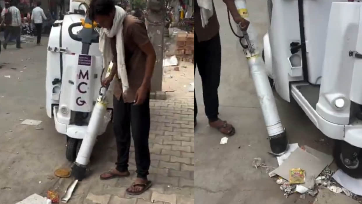 Gurugram new garbage automatic cleaning machine video viral news in hindi