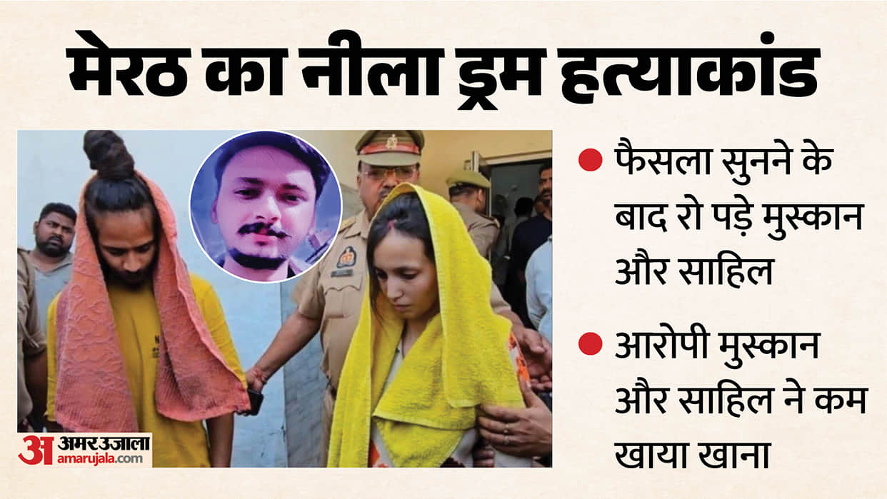 Meerut Blue Drum Case Husband Saurabh Murder killer Muskaan and her lover Sahil wept upon being convicted