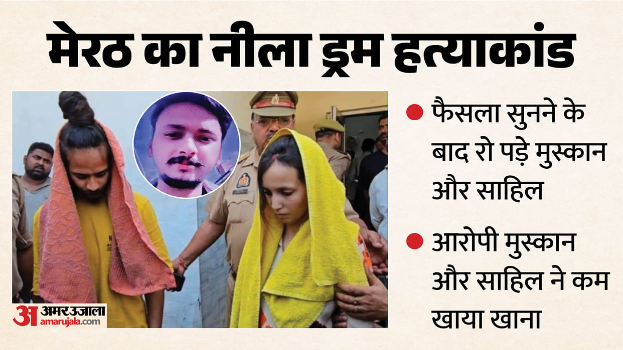 Meerut Blue Drum Case Husband Saurabh Murder killer Muskaan and her lover Sahil wept upon being convicted