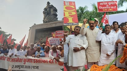 Gandhi Jayanti Mahagathbandhan Leaders Hold March in Patna, Demand Protection of Voting Rights Bihar Political