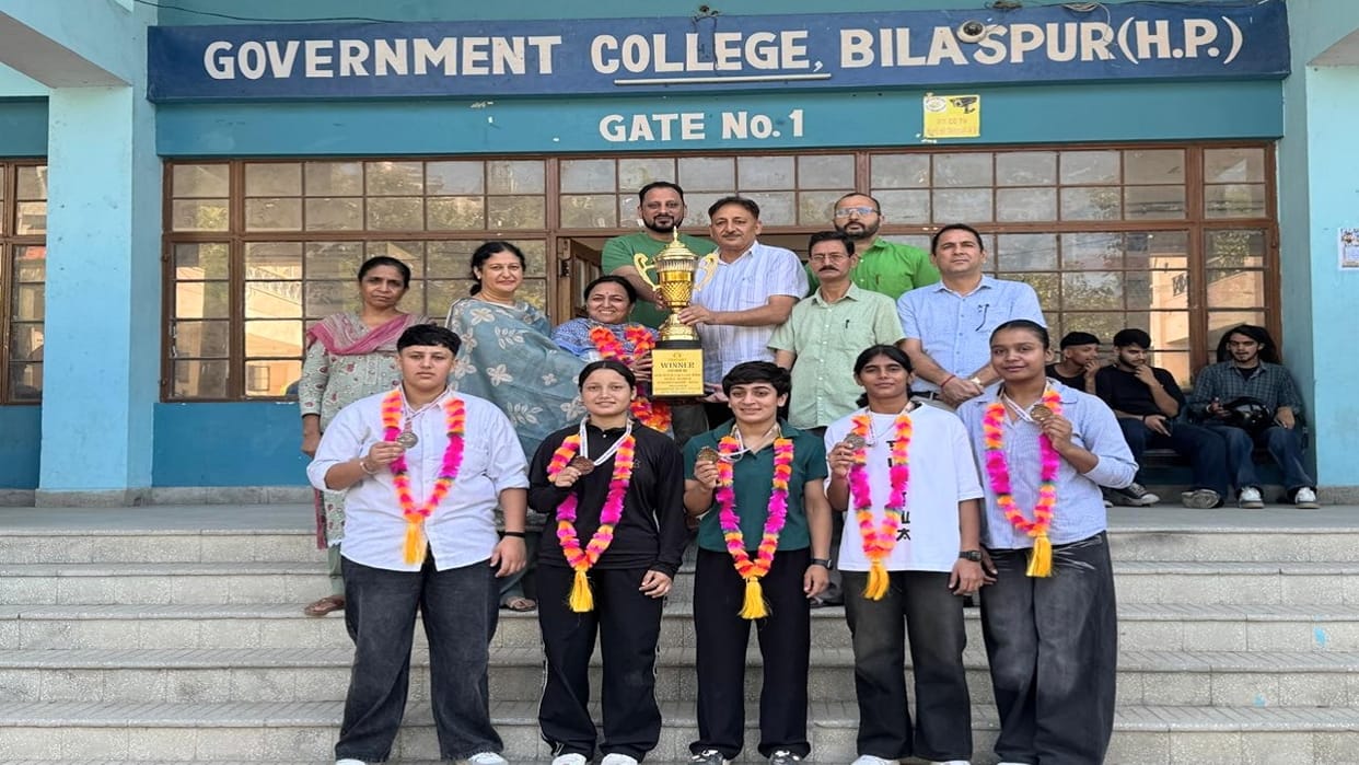 Achievement: Bilaspur College players won eight medals in the judo competition.