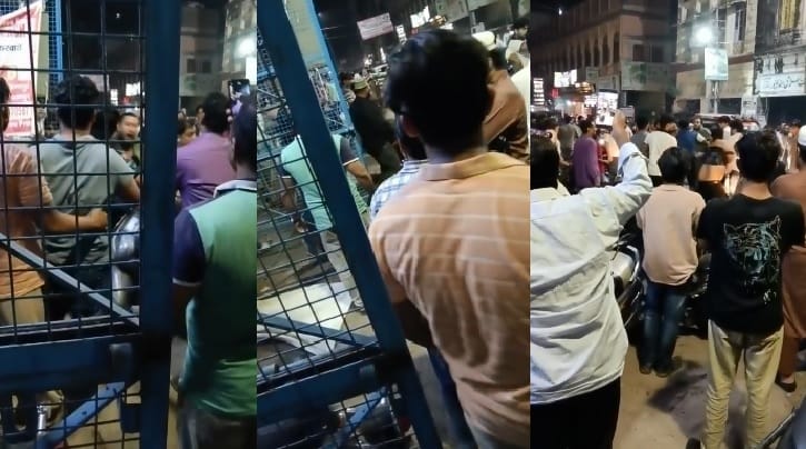 Kanpur Chaos at Rupam Crossing history sheeter and a cafe owner clashed trading heavy verbal abuse and blows