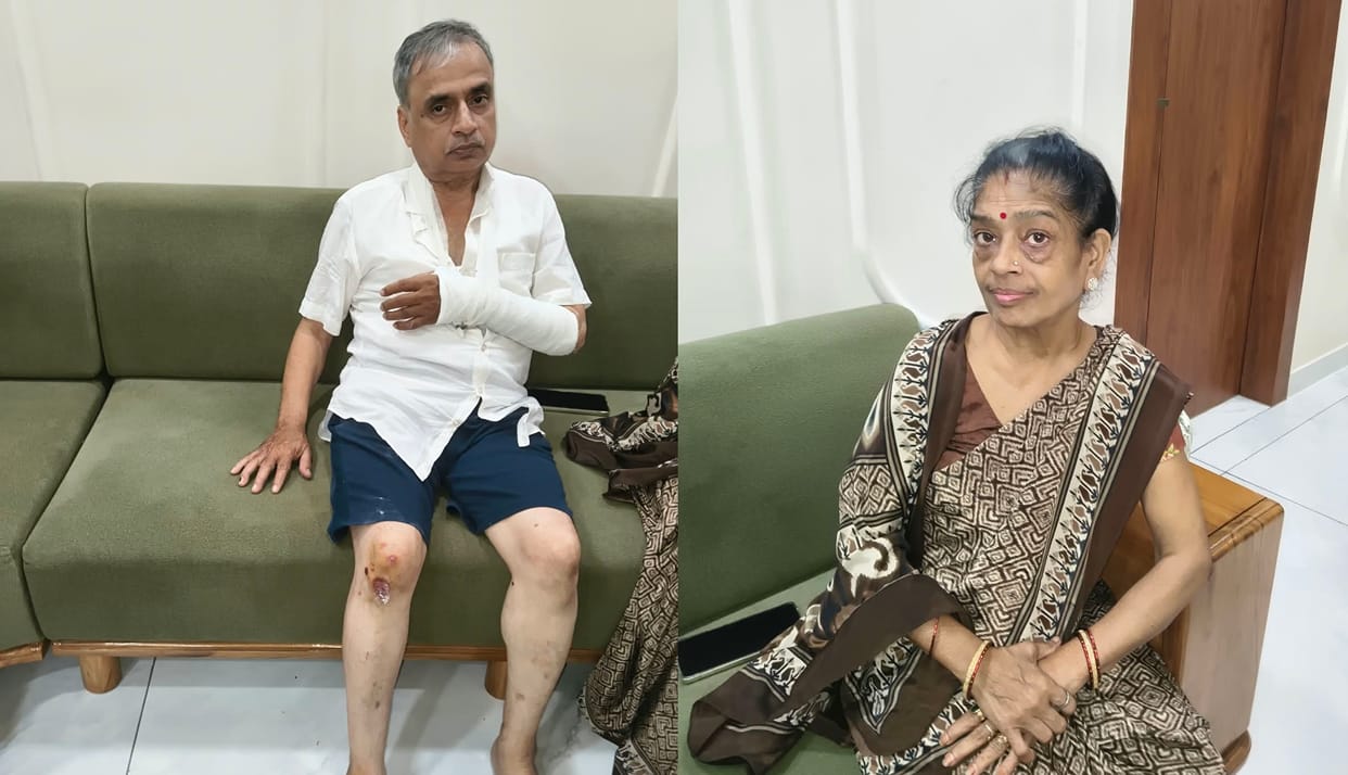 Kanpur Robbery near COD Bridge miscreants snatched womans chain causing her husband to fall and break his hand
