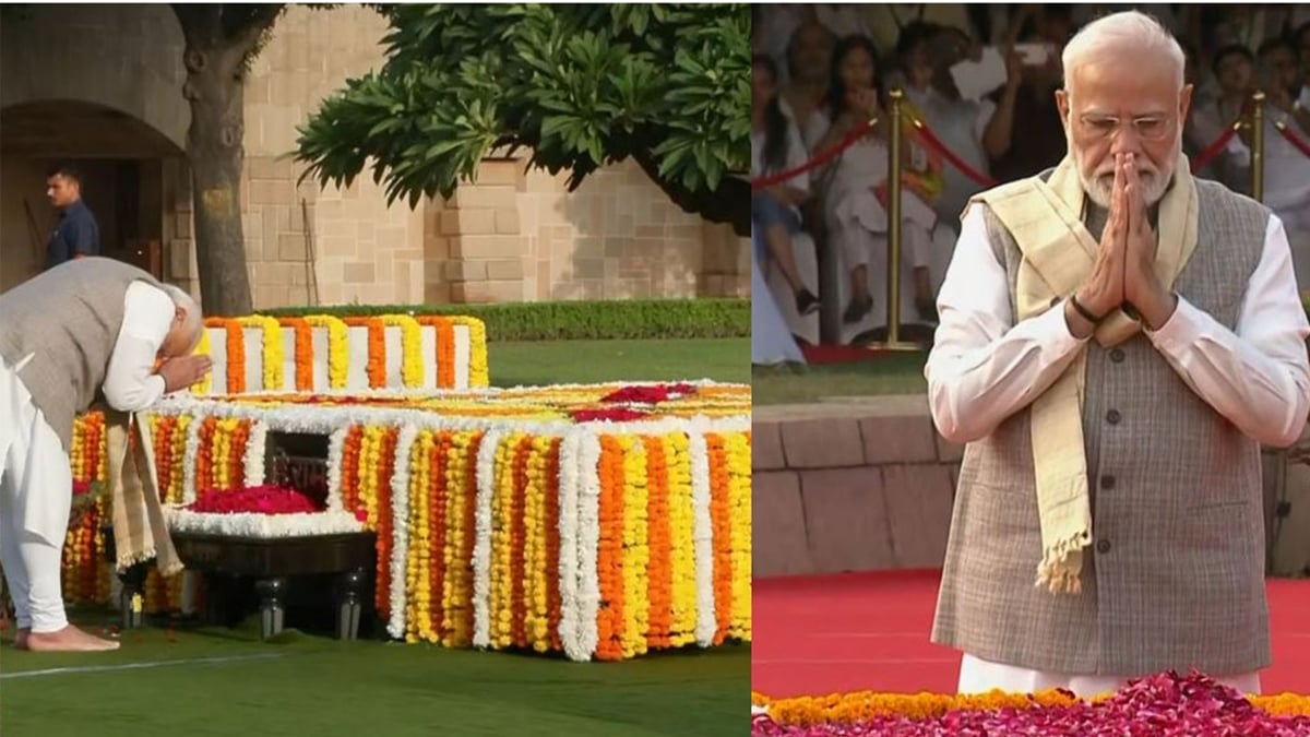 राजघाट पर बापू को किया नमन, राष्ट्रपति मुर्मू-पीएम मोदी समेत कई नेताओं ने दी श्रद्धांजलि