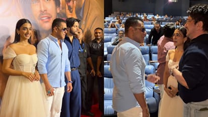 Salman Khan Attend Veer Pahariya and Sajid Nadiadwala Niece Aafiya Sayed film Prem Keetanu Screening in mumbai