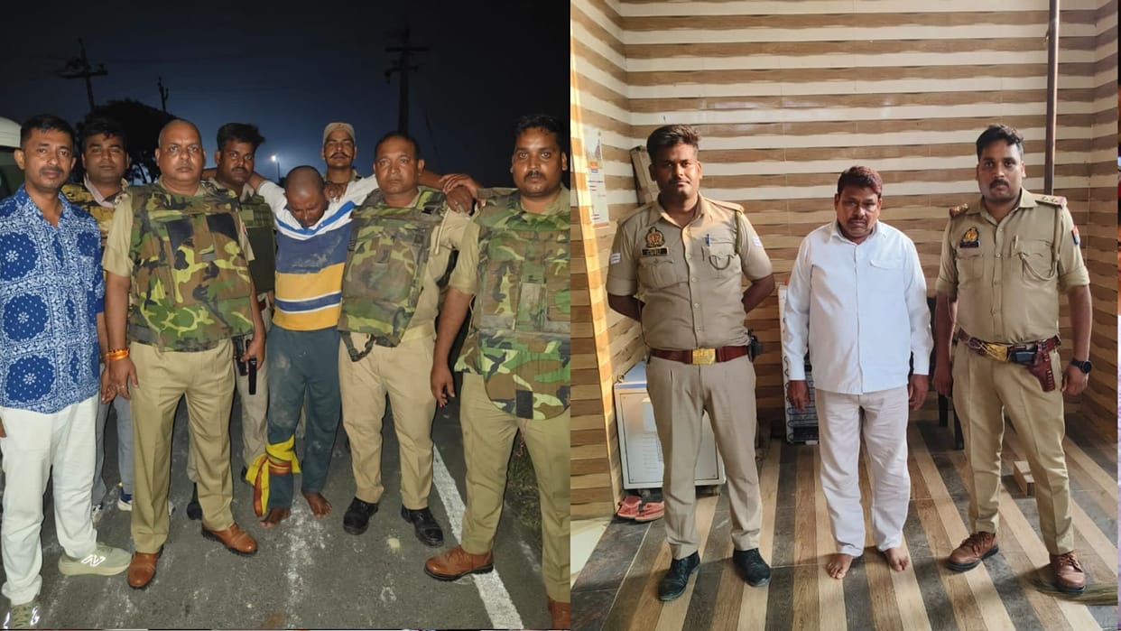 Two accused in the Gorakhpur Gola cow slaughter case injured in police encounter; two absconding.