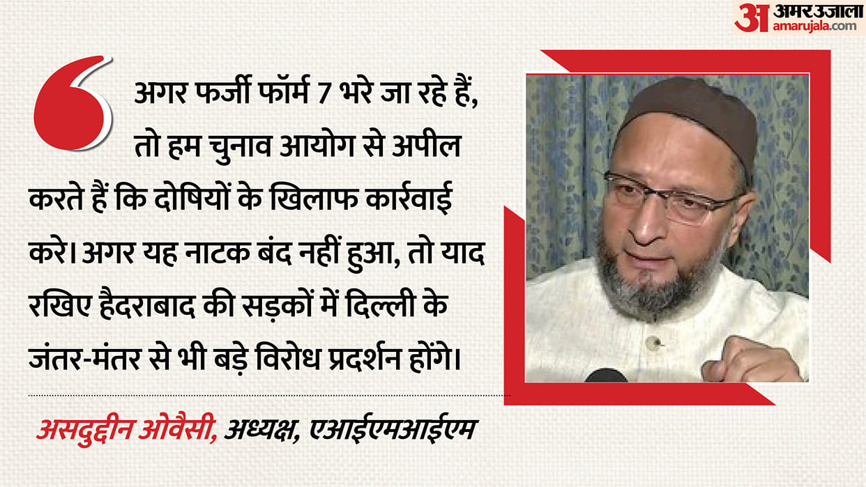 Owaisi lashes out at the SIR f fake Form-7; warns of taking to the streets if it doesn't stop.
